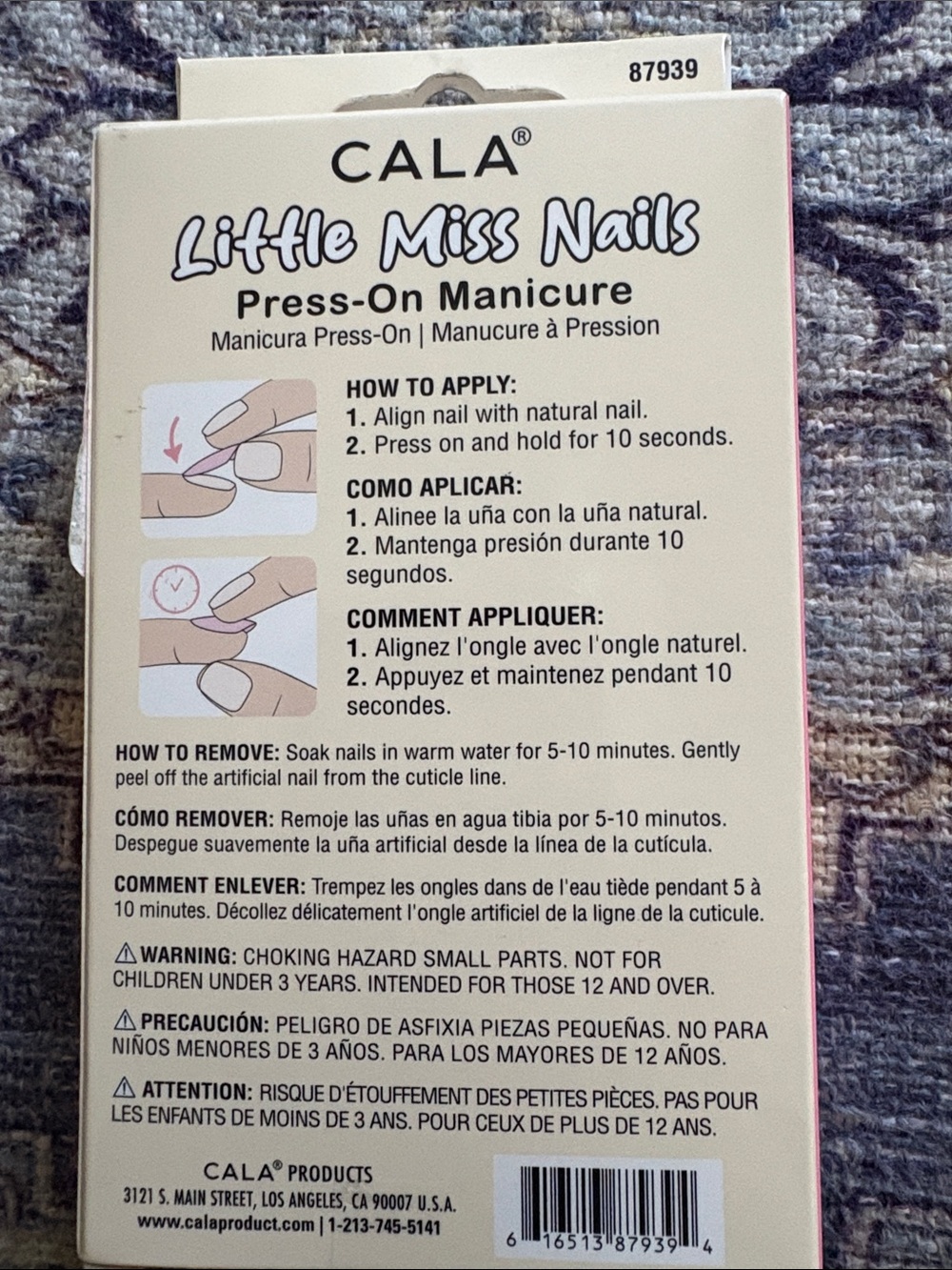 Little Miss Nails Press-On Manicure – Pink & White Paw Print Set - Picture 2 of 2
